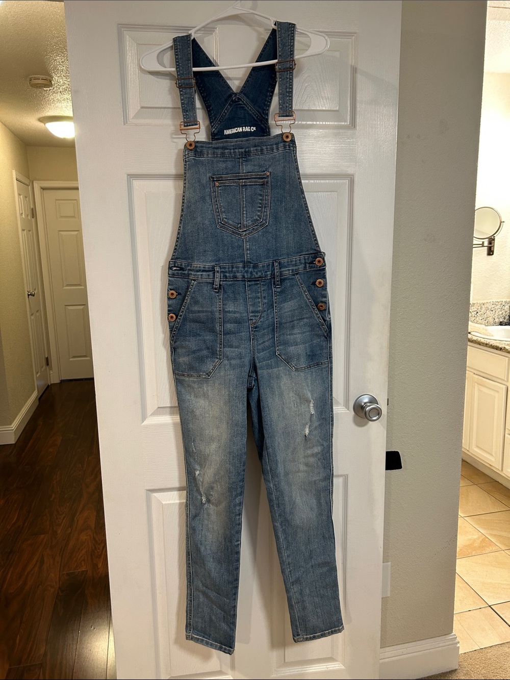 American Rag Women's Light Blue Denim Overalls